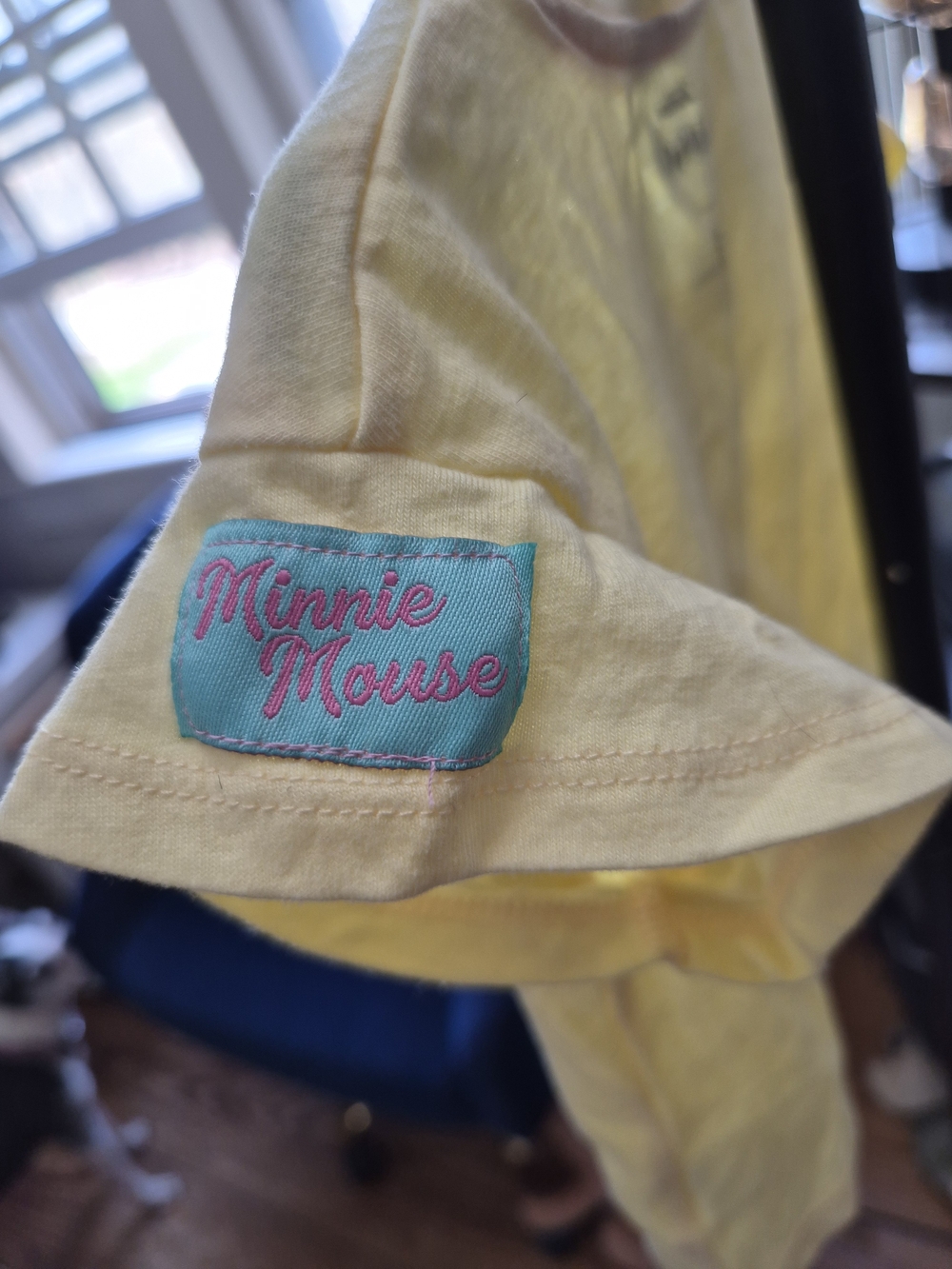 Disney Minnie Mouse Yellow Tee with Teal & Pink Patch
